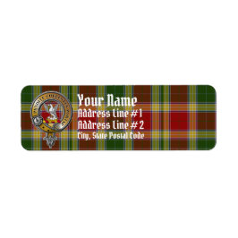 Gibbs Gibsone Tartan & Badge Returadress Etikett
