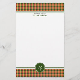 Gibbs Klan Tartan Red och Gult Play Monogram Brevpapper