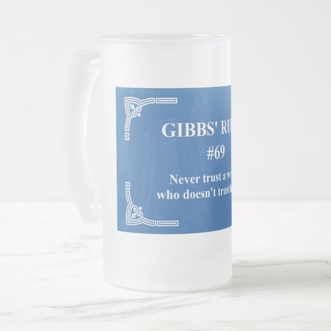 Gibbs regel 69 frostat ölglas (Framsida vänster)