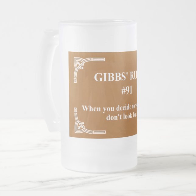 Gibbs regel 91 frostat ölglas (Framsida vänster)