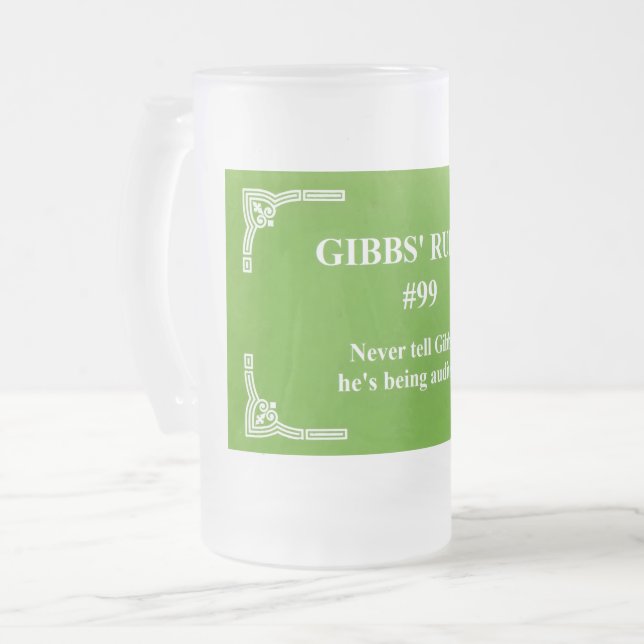 Gibbs regel 99 frostat ölglas (Framsida vänster)