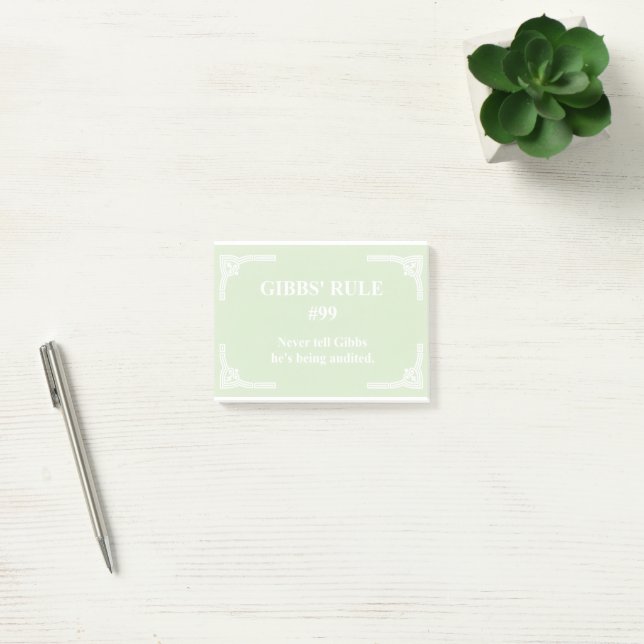 Gibbs regel 99 post-it block (Kontor)