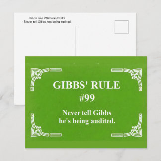 Gibbs regel 99 vykort