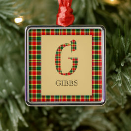 Gibbs-rutig monogram G Julgransprydnad Metall