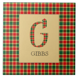 Gibbs Tartan Monogram G  Kakelplatta