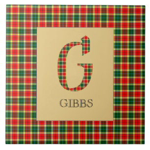 Gibbs Tartan Monogram G  Kakelplatta