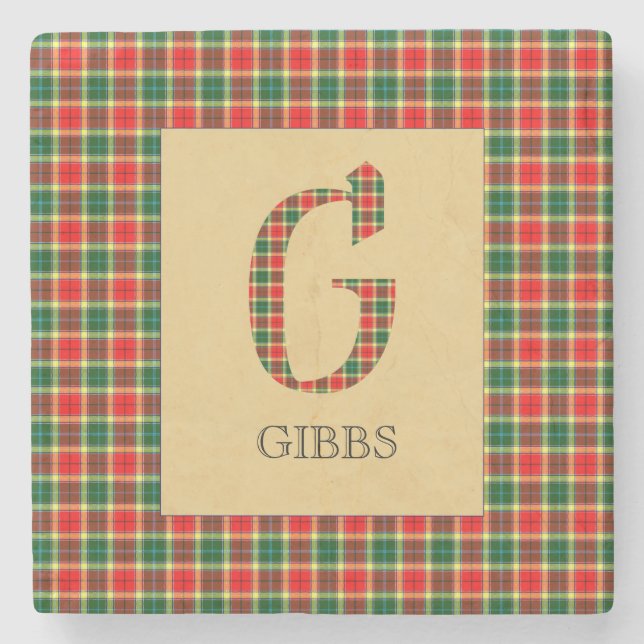 Gibbs Tartan Monogram G Stenunderlägg (Framsidan)