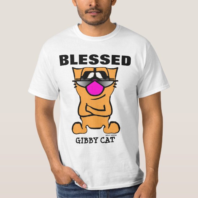 GIBBY CAT Christian T-shirts BLESSED (Framsida)