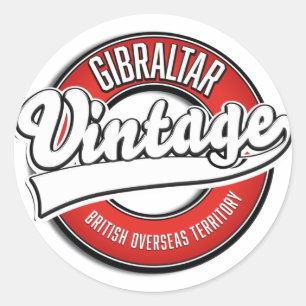 Gibraltar brittiskt utomeuropeiskt territorium log runt klistermärke