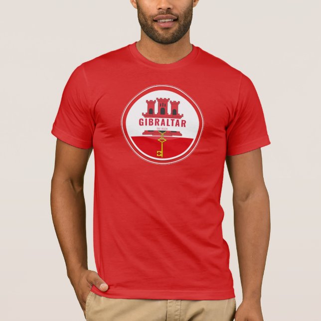 Gibraltar Circular Flagga T-Shirt (Framsida)