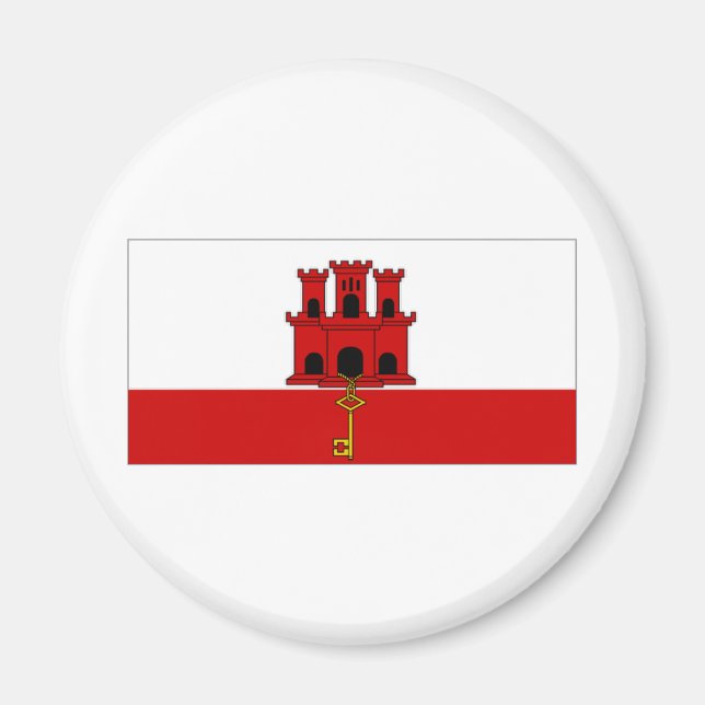 Gibraltar City Flagga Magnet (Framsidan)