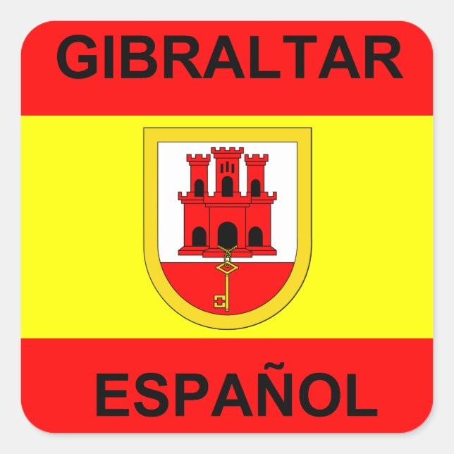 Gibraltar Espanol 20 Fyrkantigt Klistermärke (Framsida)