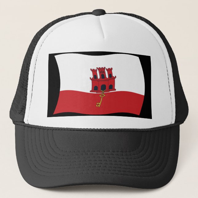 Gibraltar Flagg Hatt Truckerkeps (Framsida)