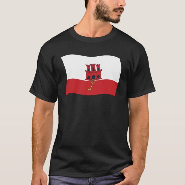 Gibraltar Flagg T-Shirt (Framsida)