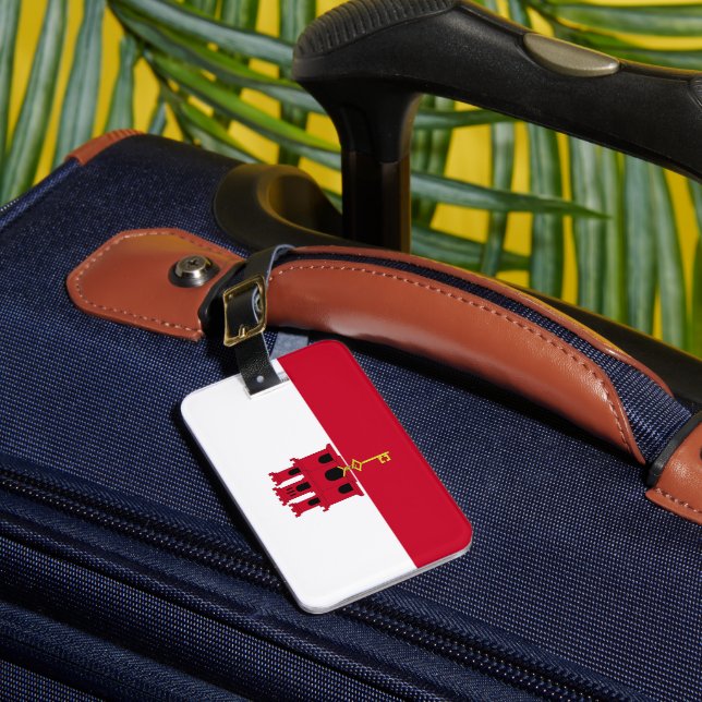 Gibraltar flagga bagagebricka (Framsida Insitu 1)