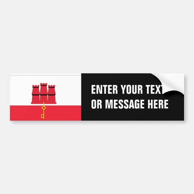 Gibraltar flagga bildekal (Framsidan)