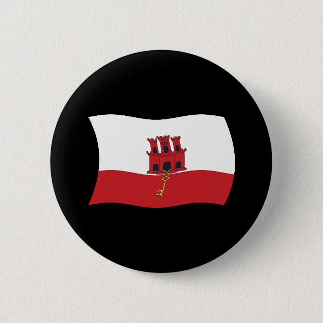 Gibraltar Flagga Button Knapp (Framsida)