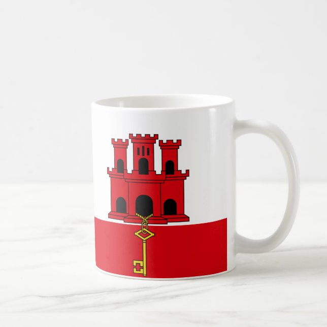 Gibraltar Flagga Ceramic Mugg (Höger)