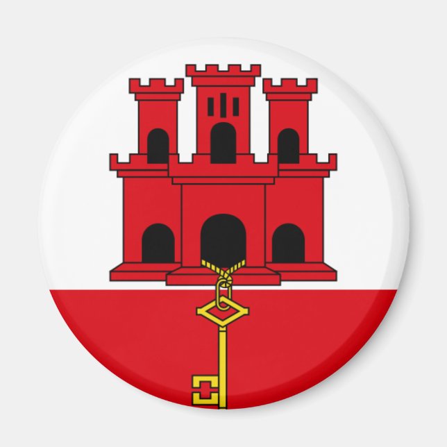 Gibraltar Flagga GI Magnet (Framsidan)