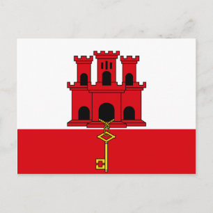 Gibraltar Flagga GI Vykort