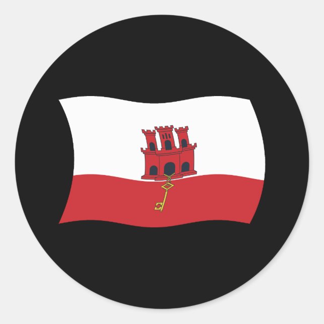 Gibraltar Flagga Klistermärke (Framsida)