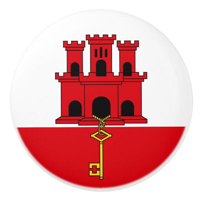 Gibraltar Flagga Knopp (Framsidan)