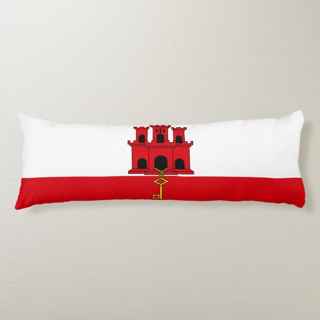 Gibraltar Flagga Kroppskudde (Framsidan)