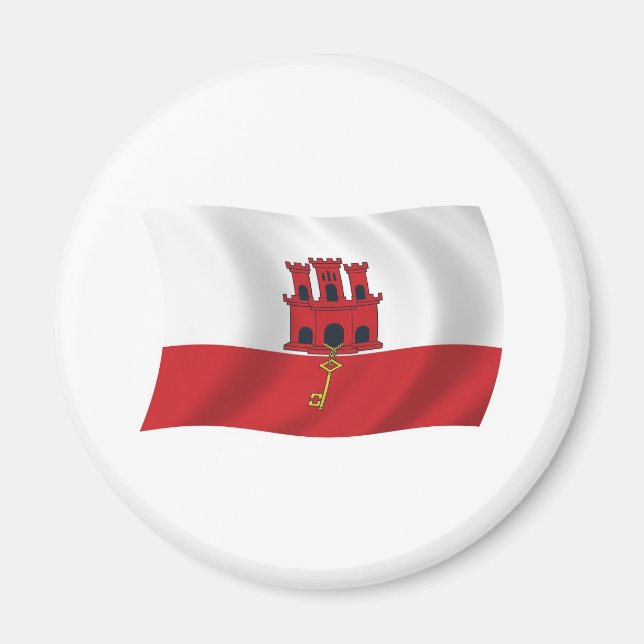 Gibraltar Flagga Magnet (Framsidan)
