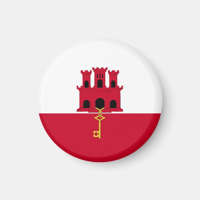 Gibraltar flagga magnet (Framsidan)