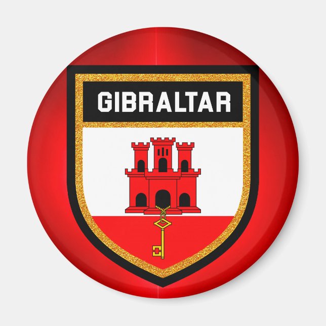 Gibraltar Flagga Magnet (Framsidan)