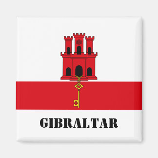 Gibraltar Flagga med text Gibraltar Magnet