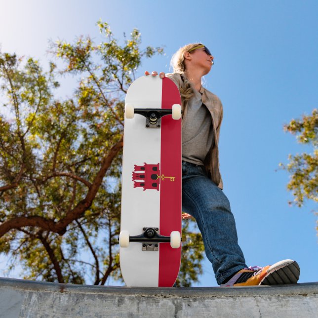 Gibraltar flagga mini skateboard bräda 18,5 cm (Utomhus 1)