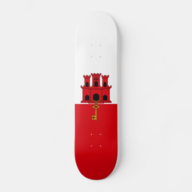 Gibraltar Flagga Mini Skateboard Bräda 18,5 Cm (Framsida)