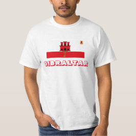 Gibraltar Flagga och Vapensköld T-Shirt