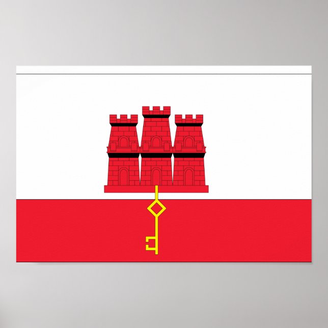 Gibraltar Flagga Poster (Framsidan)