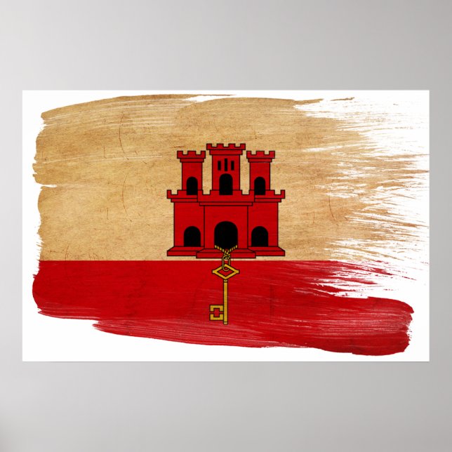 Gibraltar Flagga Poster (Framsidan)