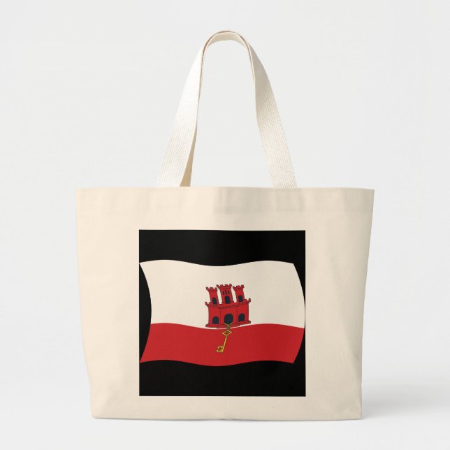 Gibraltar Flagga Shoppingbag Jumbo Tygkasse (Framsidan)