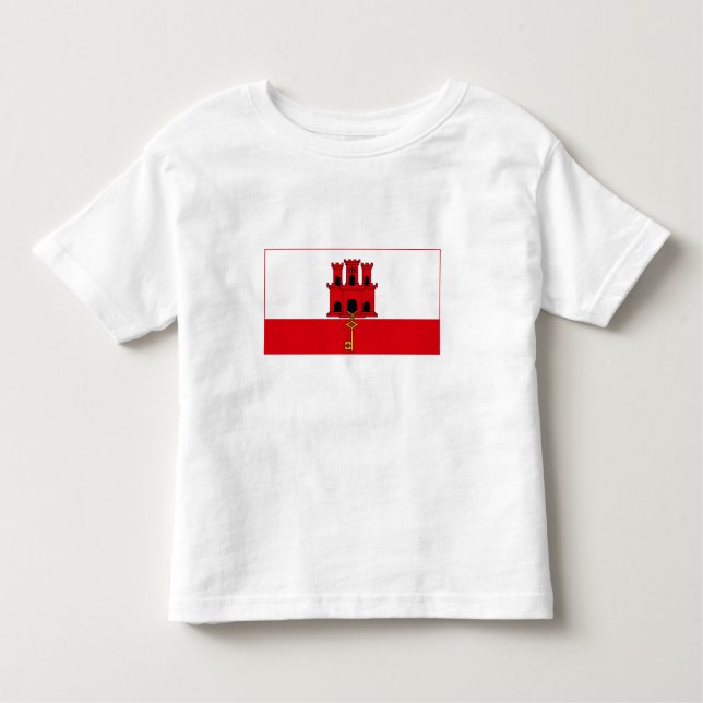 Gibraltar Flagga T Shirt (Framsida)