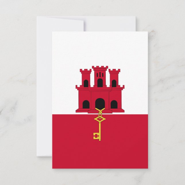 Gibraltar flagga tack kort (Framsida)