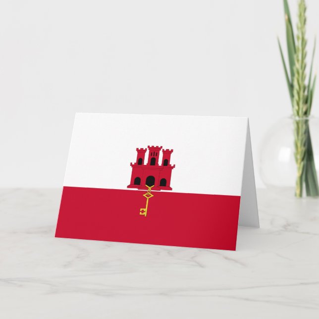 Gibraltar flagga tack kort (Framsida)