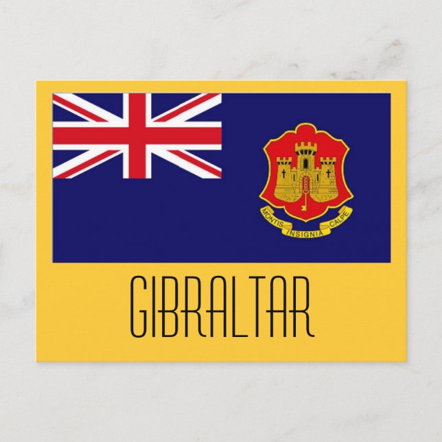 Gibraltar flagga vykort (Framsida)