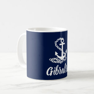 Gibraltar - Havsblått och vitt Stil och Mugg