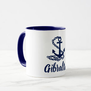 Gibraltar - Havsblått och vitt Stil och Mugg