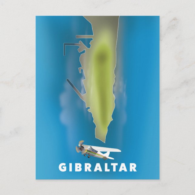Gibraltar Karta Vykort (Framsida)