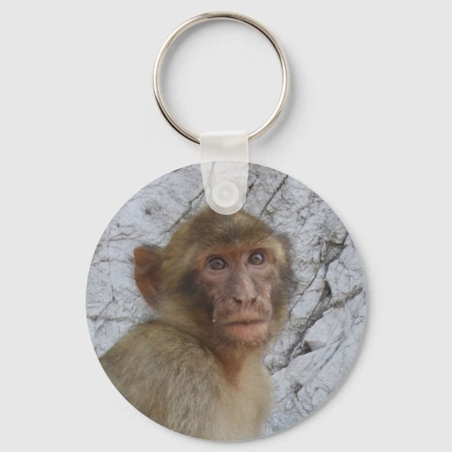 Gibraltar Monkey nyckelring, välj stil Nyckelring (Framsida)