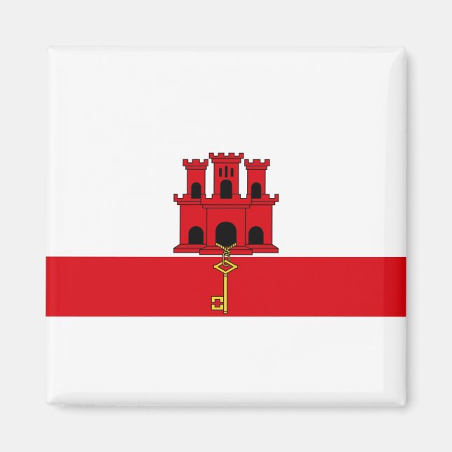 Gibraltar National World Flagga Magnet (Framsidan)