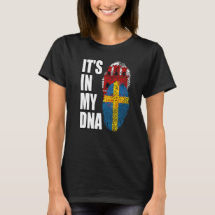 Gibraltar och Sveriges Mix DNA-Flagga Heritage T Shirt