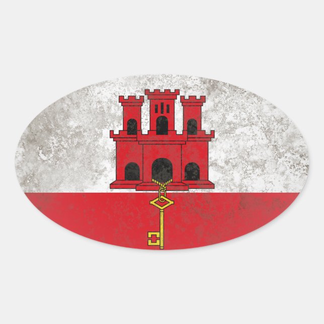 Gibraltar Ovalt Klistermärke (Framsida)