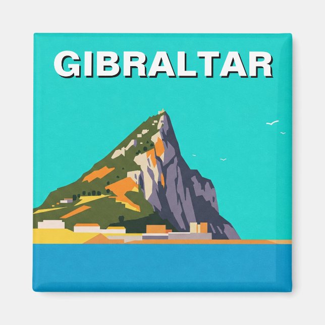 Gibraltar Travel Abstrakt Art Magnet (Framsidan)
