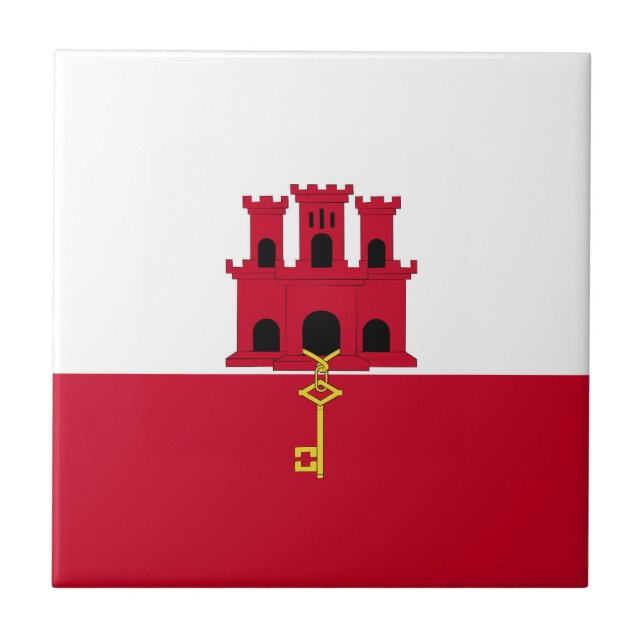 Gibraltarflagga Kakelplatta (Framsidan)